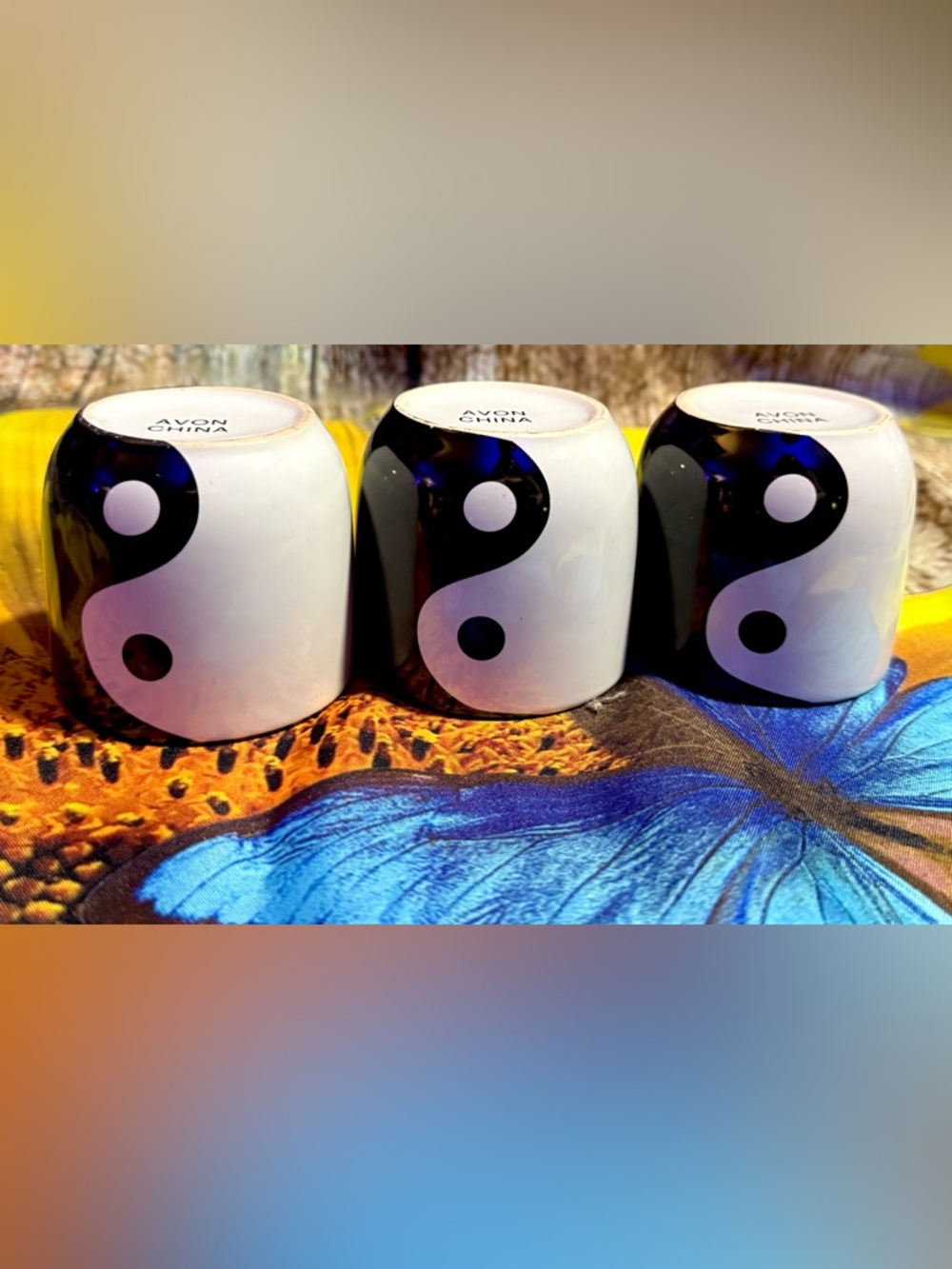 Vintage Yin Yang Espresso Cups by Avon - Set of 3